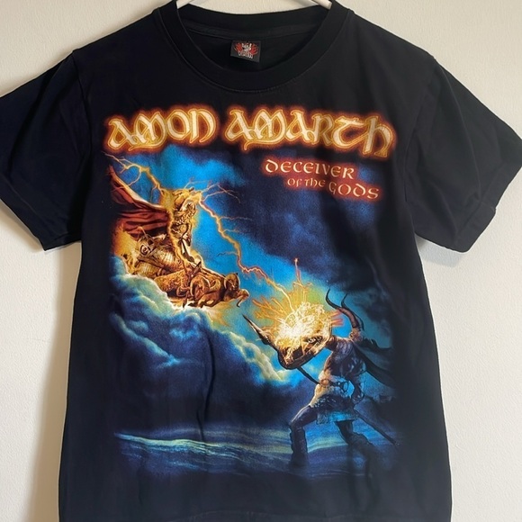 Amon Amarth Band Deceiver of the Gods T-Shirt Black Blue Metal Small Rock Yeah - Picture 3 of 14